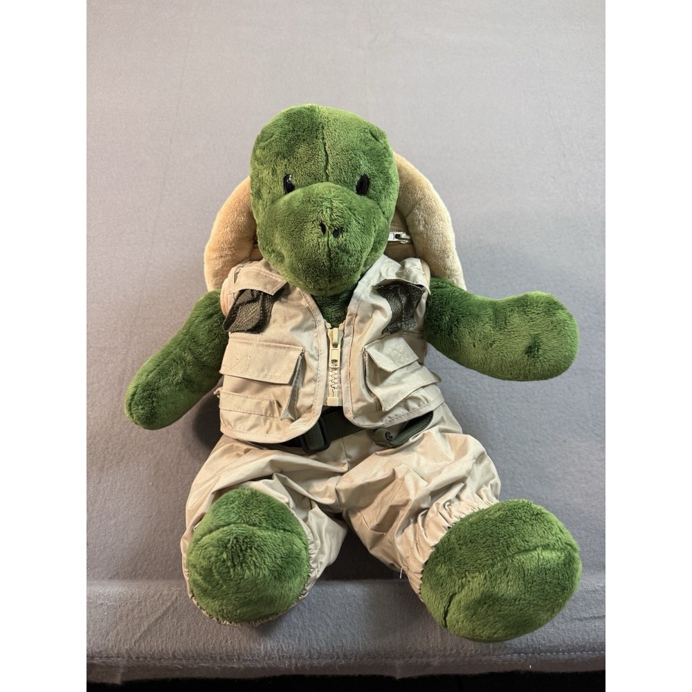 Build-A-Bear Trekkin Turtle Plush Green w/ Full Outfit & Backpack & Accesories